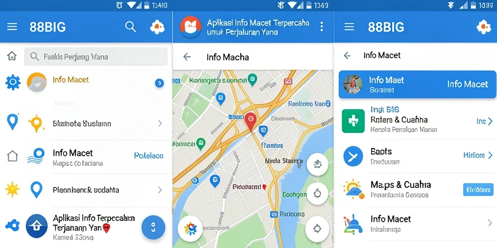 Antarmuka aplikasi 88BIG menampilkan informasi kemacetan yang jelas dan mudah dipahami.