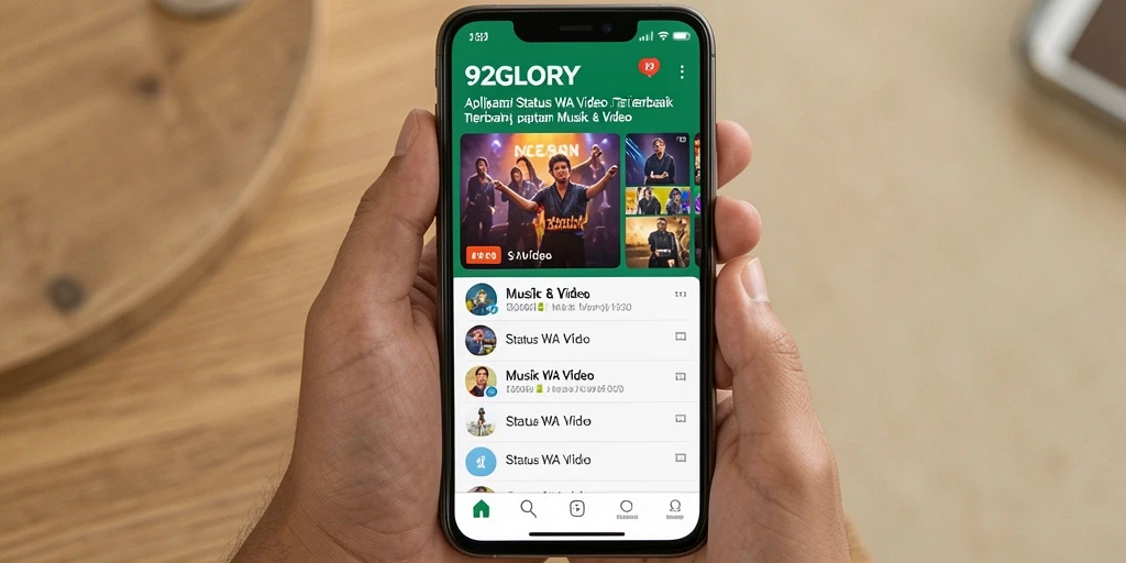 Tampilan antarmuka aplikasi 92GLORY yang menarik dan fungsional.