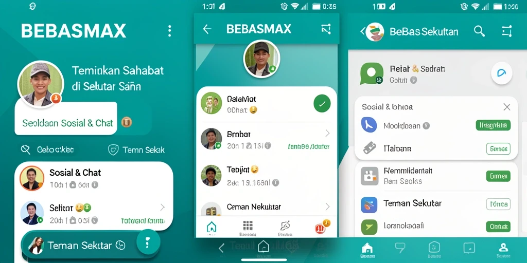 Tampilan antarmuka aplikasi BEBASMAX yang menarik dan mudah digunakan.