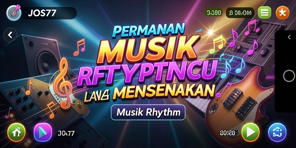 Antarmuka JOS77 menampilkan grafik menarik dan responsif untuk pengalaman bermain Musik Rhythm.
