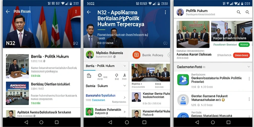 Tampilan antarmuka N32 yang menonjolkan berita Politik Hukum