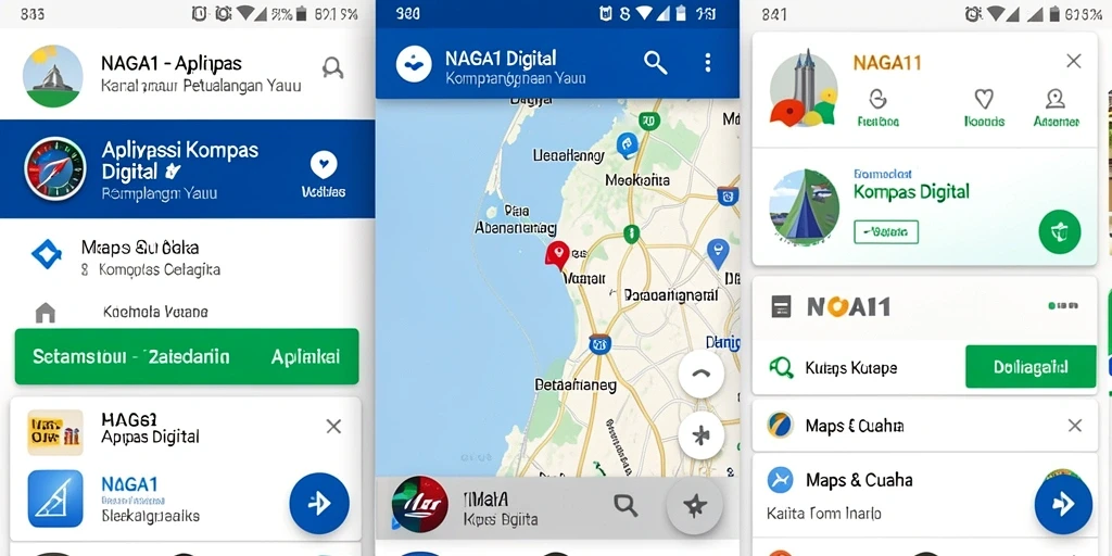 Tampilan antarmuka NAGA11 sebagai Kompas Digital yang informatif.