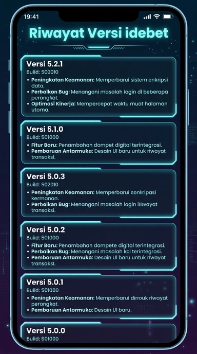 Riwayat Versi Aplikasi idebet untuk Android